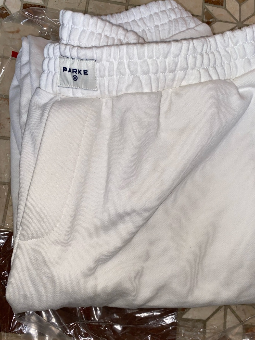 LAST ONE XS Cream Parke NWT Women High-Rise Boxer Sweatpants Target White XSMALL